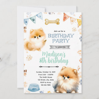 invitación a la fiesta de cumpleaños de Pomerania