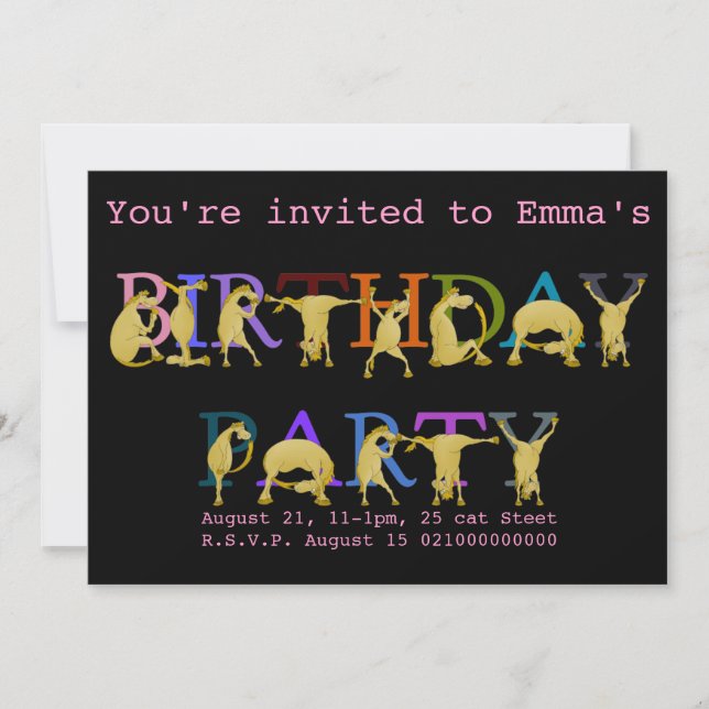 Invitación a la fiesta de cumpleaños de Pony, colo (Anverso)