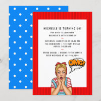 Invitación a la fiesta de cumpleaños de Pop Art Co