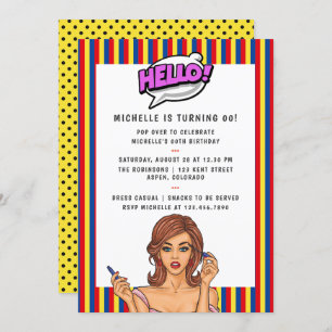 Invitación a la fiesta de cumpleaños de Pop Art Co
