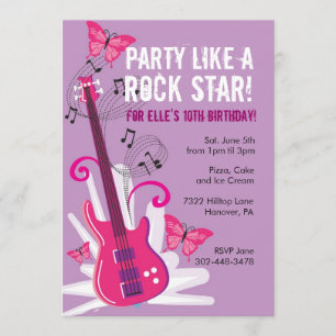 Invitación a la fiesta de cumpleaños de Pop Star