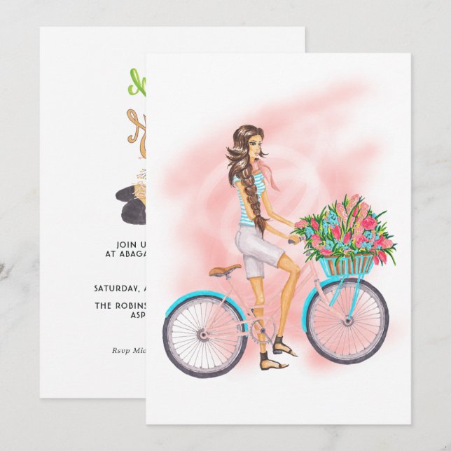 Invitación a la fiesta de cumpleaños de primavera (Anverso / Reverso)