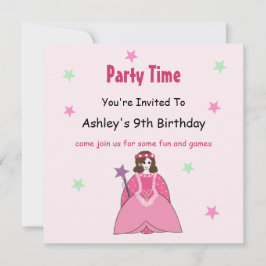Invitación a la fiesta de cumpleaños de princesa