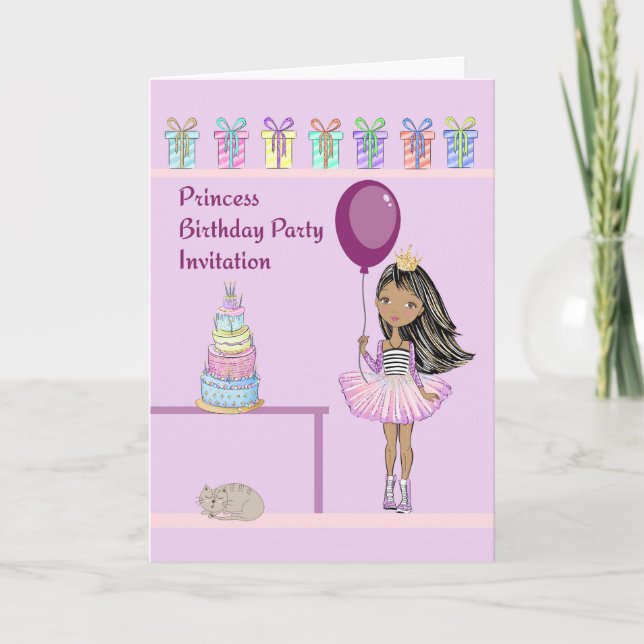 Invitación a la fiesta de cumpleaños de princesa d (Anverso)