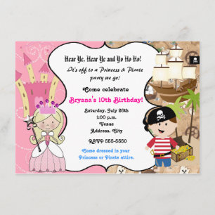 Invitación a la fiesta de cumpleaños de princesa y