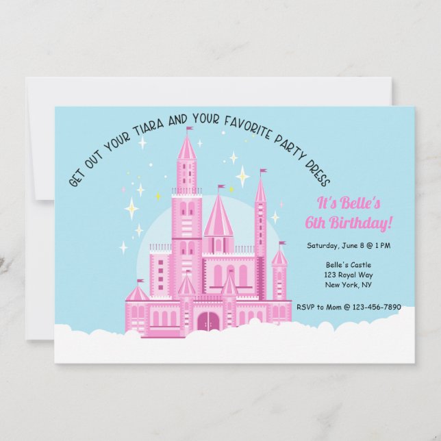 Invitación a la fiesta de cumpleaños de Princess B (Anverso)