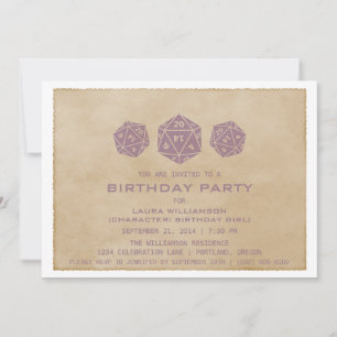 Invitación a la fiesta de cumpleaños de Purple Gru