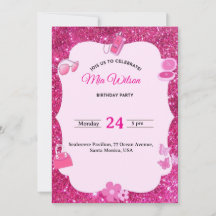 Invitación a la fiesta de cumpleaños de Purpurina 
