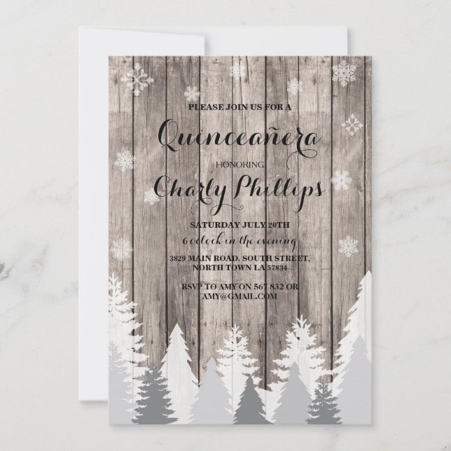 Invitación a la fiesta de cumpleaños de Quinceaner (Anverso)