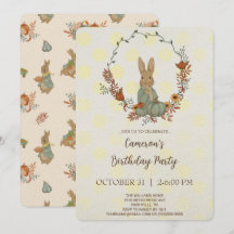 Invitación a la fiesta de cumpleaños de Rabbit Pet