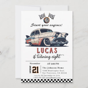 Invitación a la fiesta de cumpleaños de Race Car