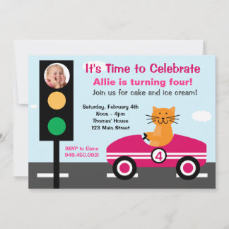 Invitación a la fiesta de cumpleaños de Race Car