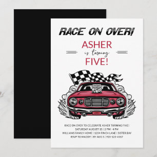 Invitación a la fiesta de cumpleaños de Race Car