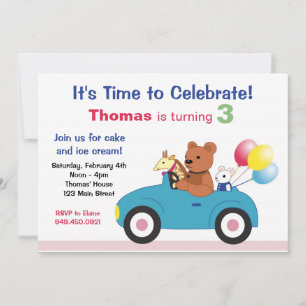 Invitación a la fiesta de cumpleaños de Race Car