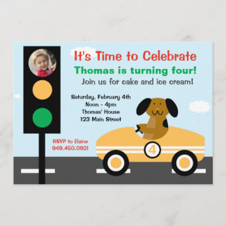 Invitación a la fiesta de cumpleaños de Race Car