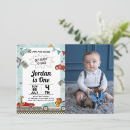 Invitación a la fiesta de cumpleaños de Race Car c