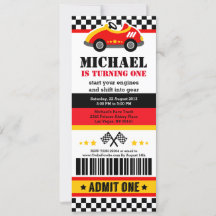 Invitación a la fiesta de cumpleaños de Race Car T