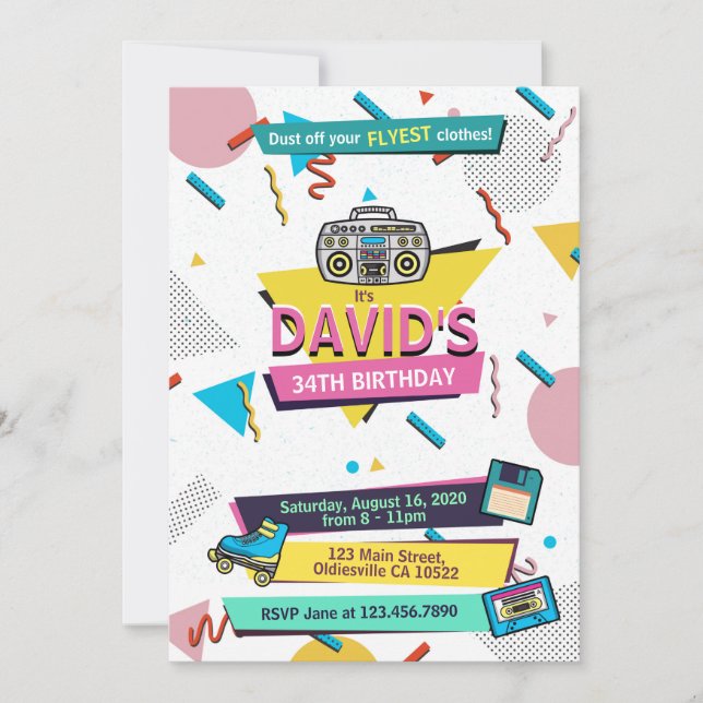 Invitación a la fiesta de cumpleaños de Rad 90 de  (Anverso)