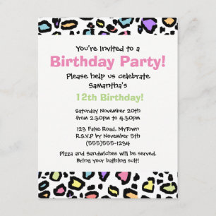 Invitación a la fiesta de cumpleaños de Rainbow Le