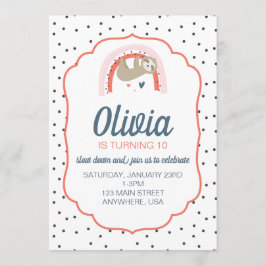 Invitación a la fiesta de cumpleaños de Rainbow Sl