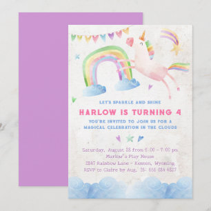 Invitación a la fiesta de cumpleaños de Rainbow Un