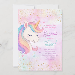 Invitación a la fiesta de cumpleaños de Rainbow Un