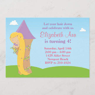 Invitación a la fiesta de cumpleaños de Rapunzel