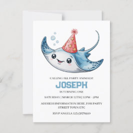Invitación a la fiesta de cumpleaños de raya en la