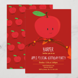 Invitación a la fiesta de cumpleaños de Red Apple 