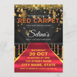 Invitación a la fiesta de cumpleaños de Red Carpet