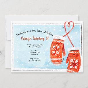 Invitación a la fiesta de cumpleaños de Red Mitten