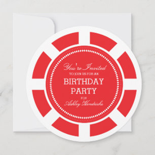 Invitación a la fiesta de cumpleaños de Red Poker 