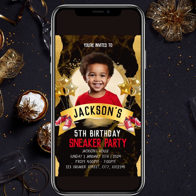 Invitación a la fiesta de cumpleaños de Red Sneake (Subido por el creador)