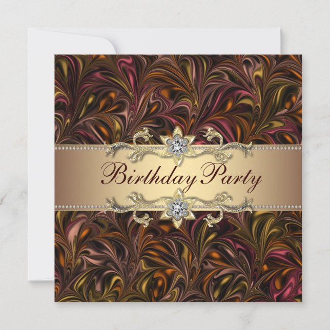 Invitación a la fiesta de cumpleaños de Red Wine G (Anverso)