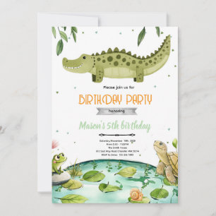invitación a la fiesta de cumpleaños de reptiles d