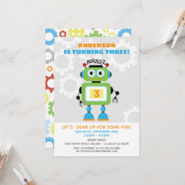 Invitación a la fiesta de cumpleaños de Robot - Bo