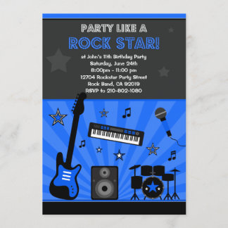 Invitación a la fiesta de cumpleaños de Rock Star