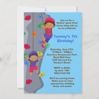 Invitación a la fiesta de cumpleaños de Rock Wall