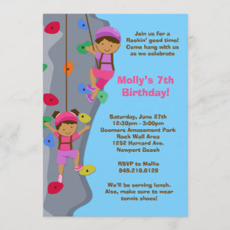 Invitación a la fiesta de cumpleaños de Rock Wall