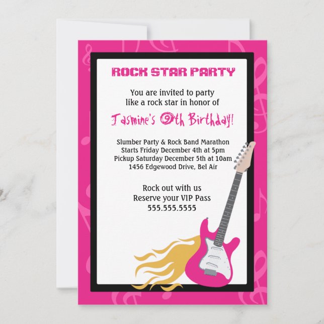 Invitación a la fiesta de cumpleaños de ROCKER GUI (Anverso)