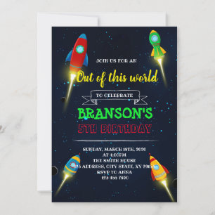 Invitación a la fiesta de cumpleaños de Rocketship
