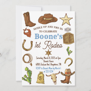 Invitación a la fiesta de cumpleaños de Rodeo Cowb