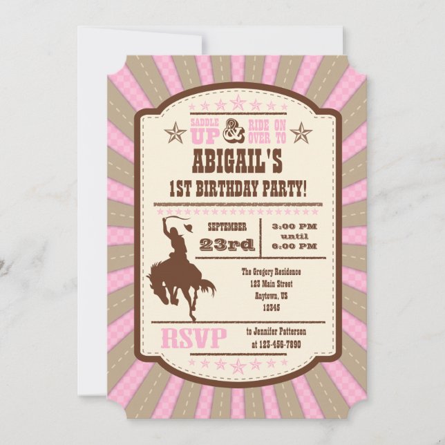 Invitación a la fiesta de cumpleaños de Rodeo de C (Anverso)