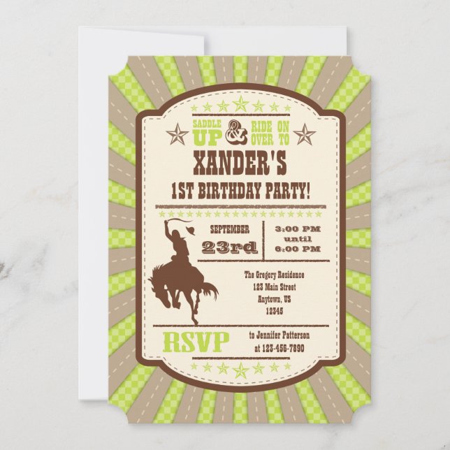 Invitación a la fiesta de cumpleaños de Rodeo de C (Anverso)