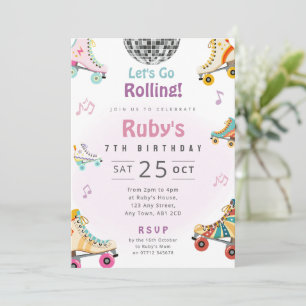 Invitación a la fiesta de cumpleaños de Roller Dis