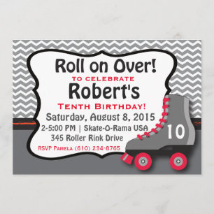 Invitación a la fiesta de cumpleaños de Roller Ska
