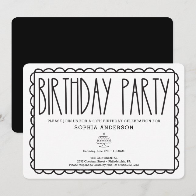 Invitación a la fiesta de cumpleaños de Rustic Far (Anverso / Reverso)