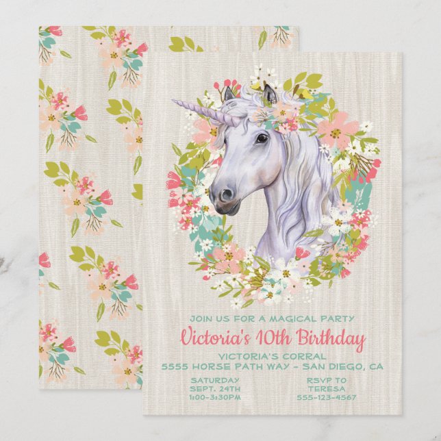 Invitación a la fiesta de cumpleaños de Rustic Wre (Anverso / Reverso)