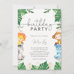 Invitación a la fiesta de cumpleaños de Safari de 