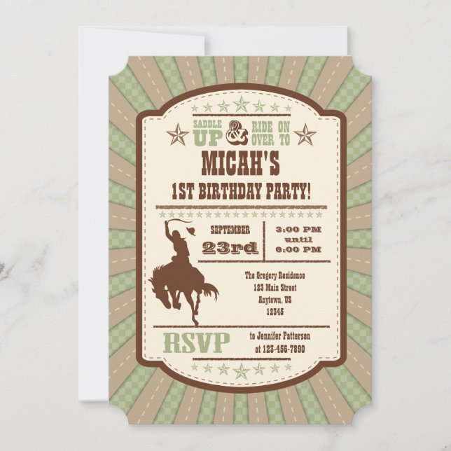 Invitación a la fiesta de cumpleaños de Sage Olive (Anverso)